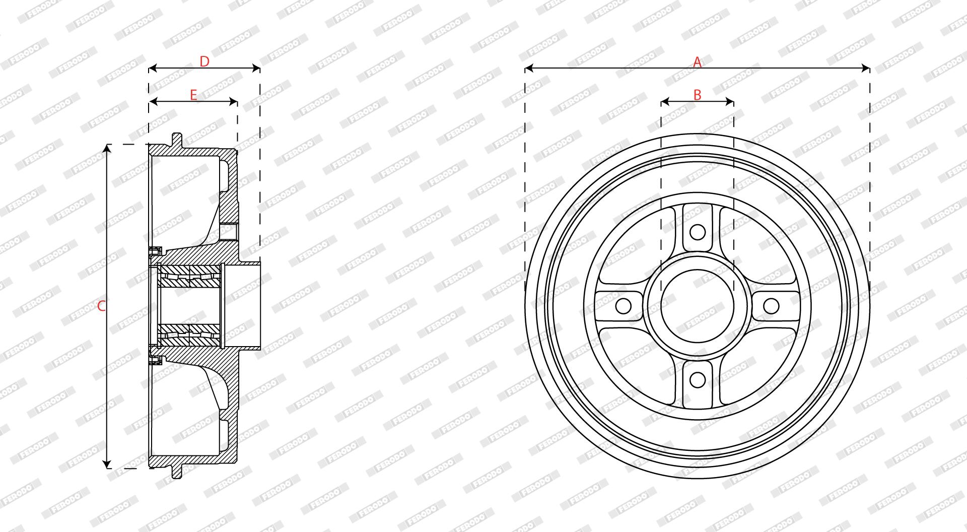 Tambour de frein FERODO FDR329838