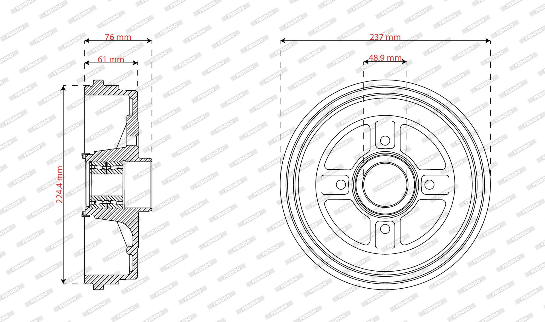 Tambour de frein FERODO FDR329839