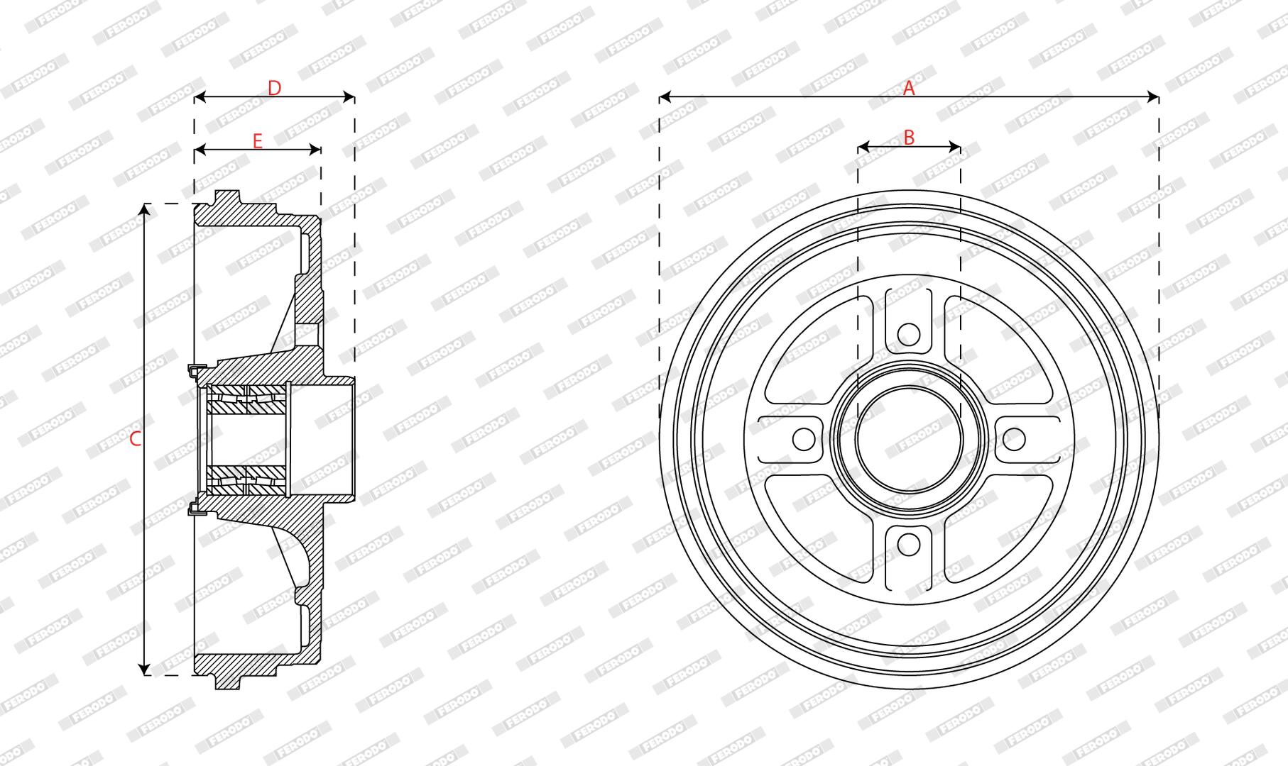 Tambour de frein FERODO FDR329839