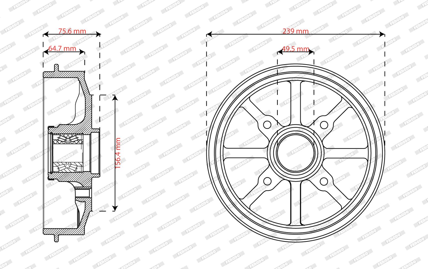 Tambour de frein FERODO FDR329840