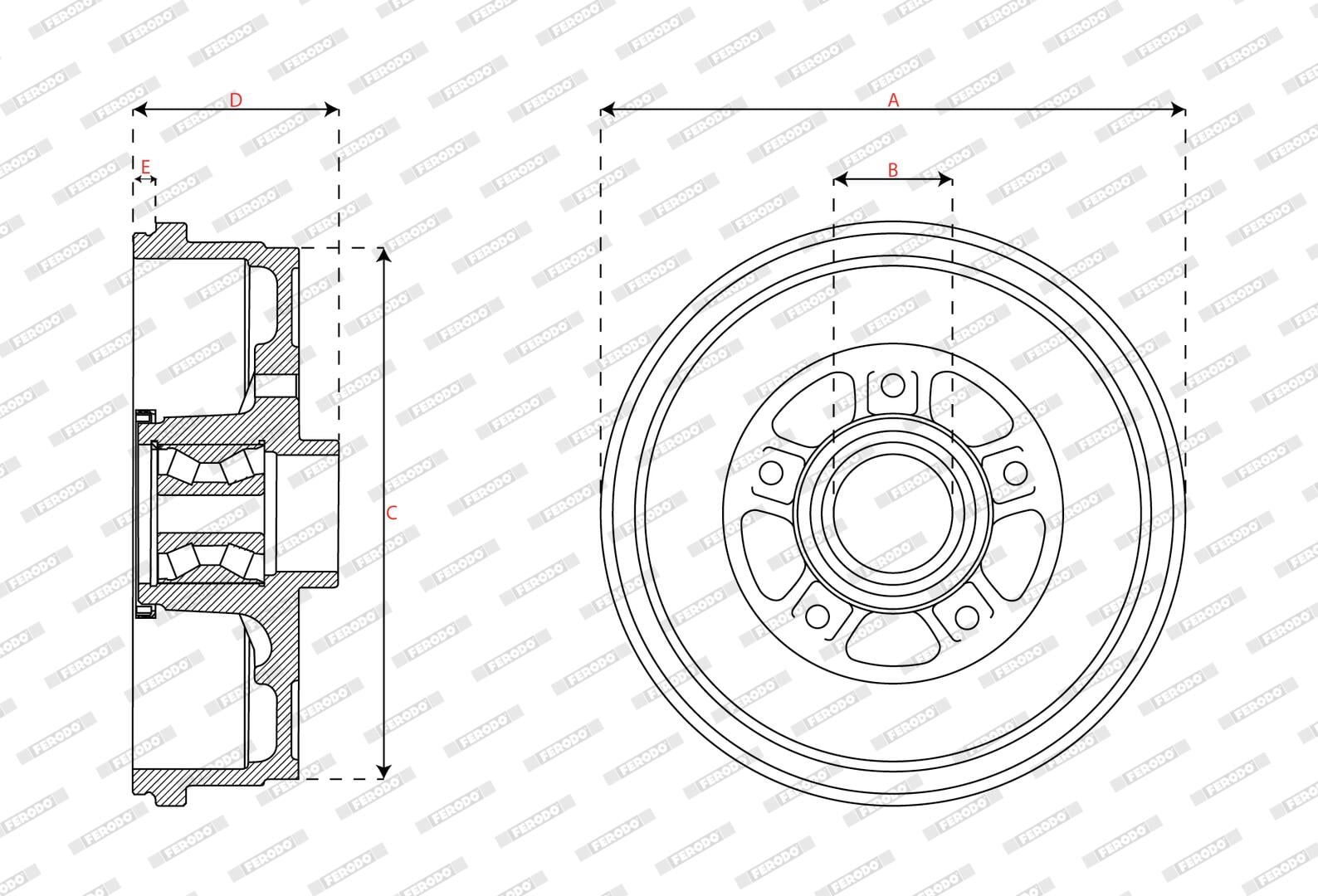Tambour de frein FERODO FDR329844