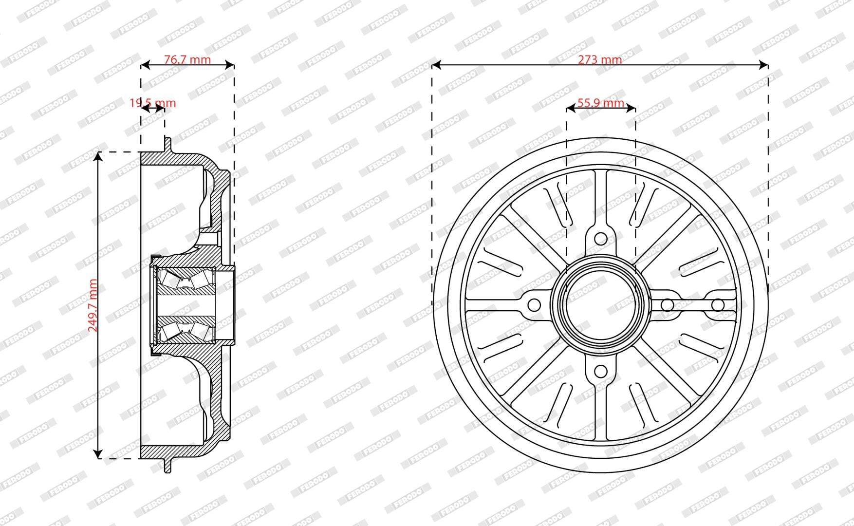 Tambour de frein FERODO FDR329845