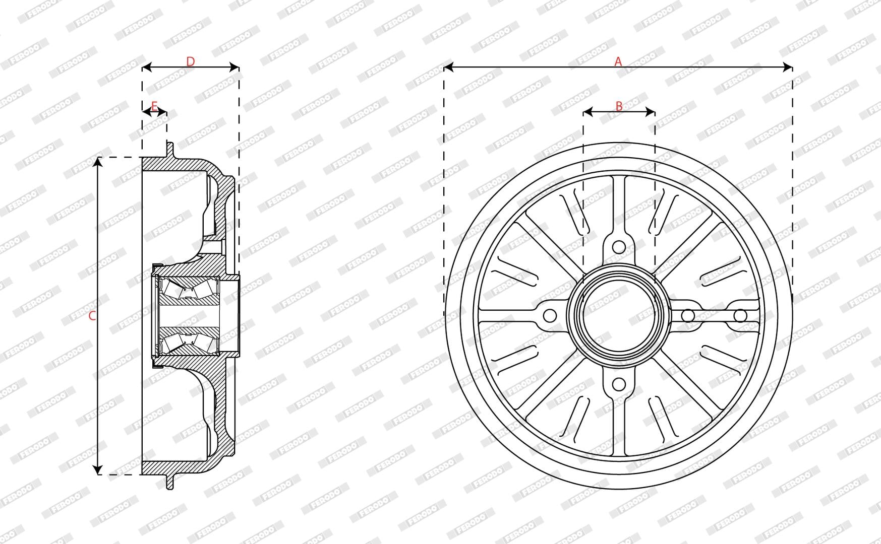 Tambour de frein FERODO FDR329845