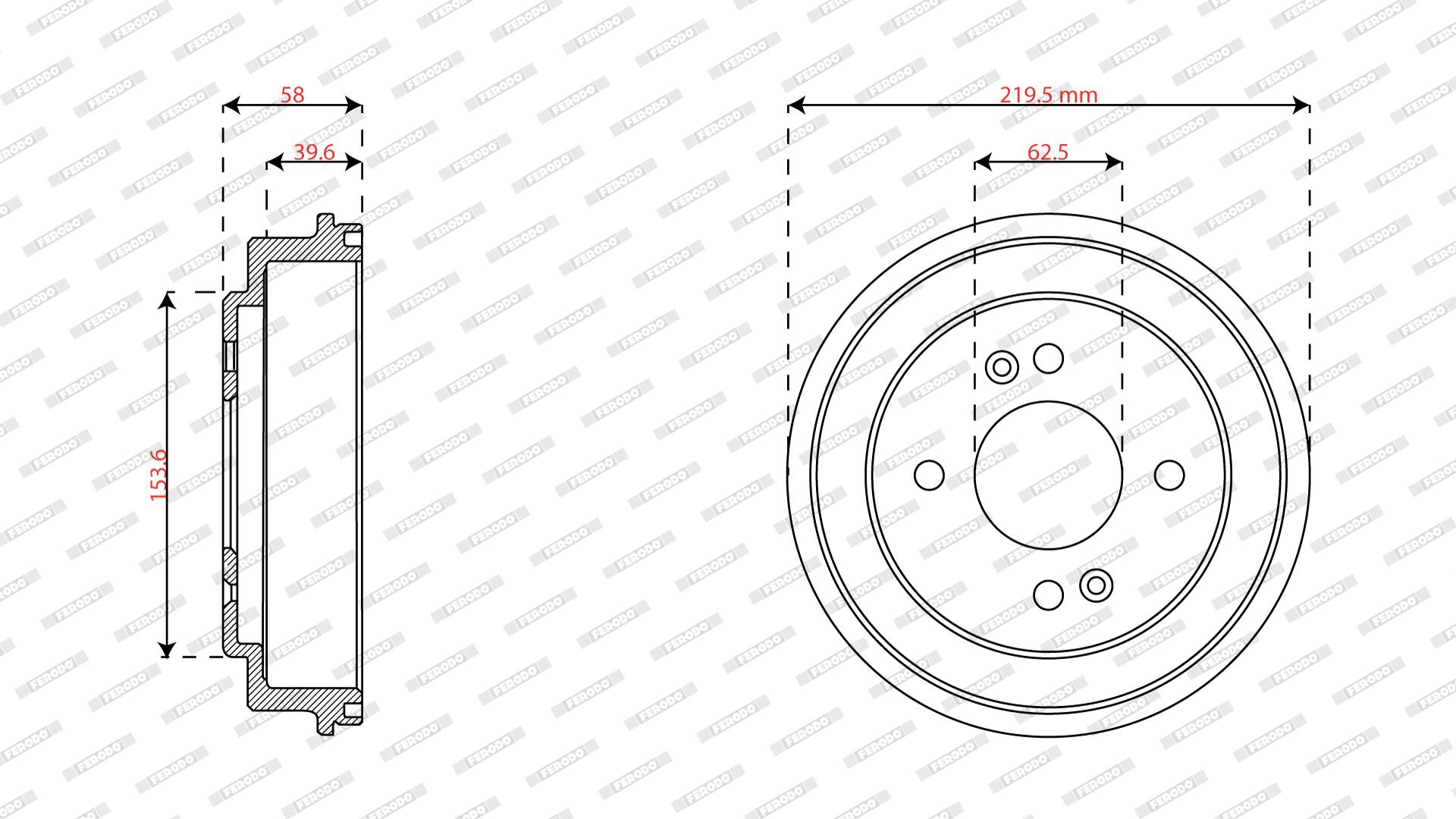 Tambour de frein FERODO FDR329846