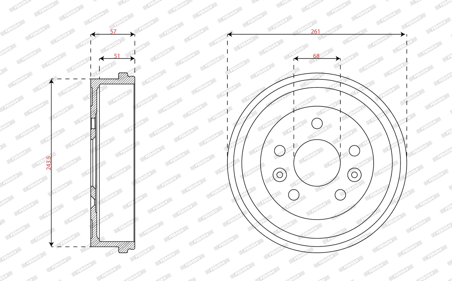 Tambour de frein FERODO FDR329847