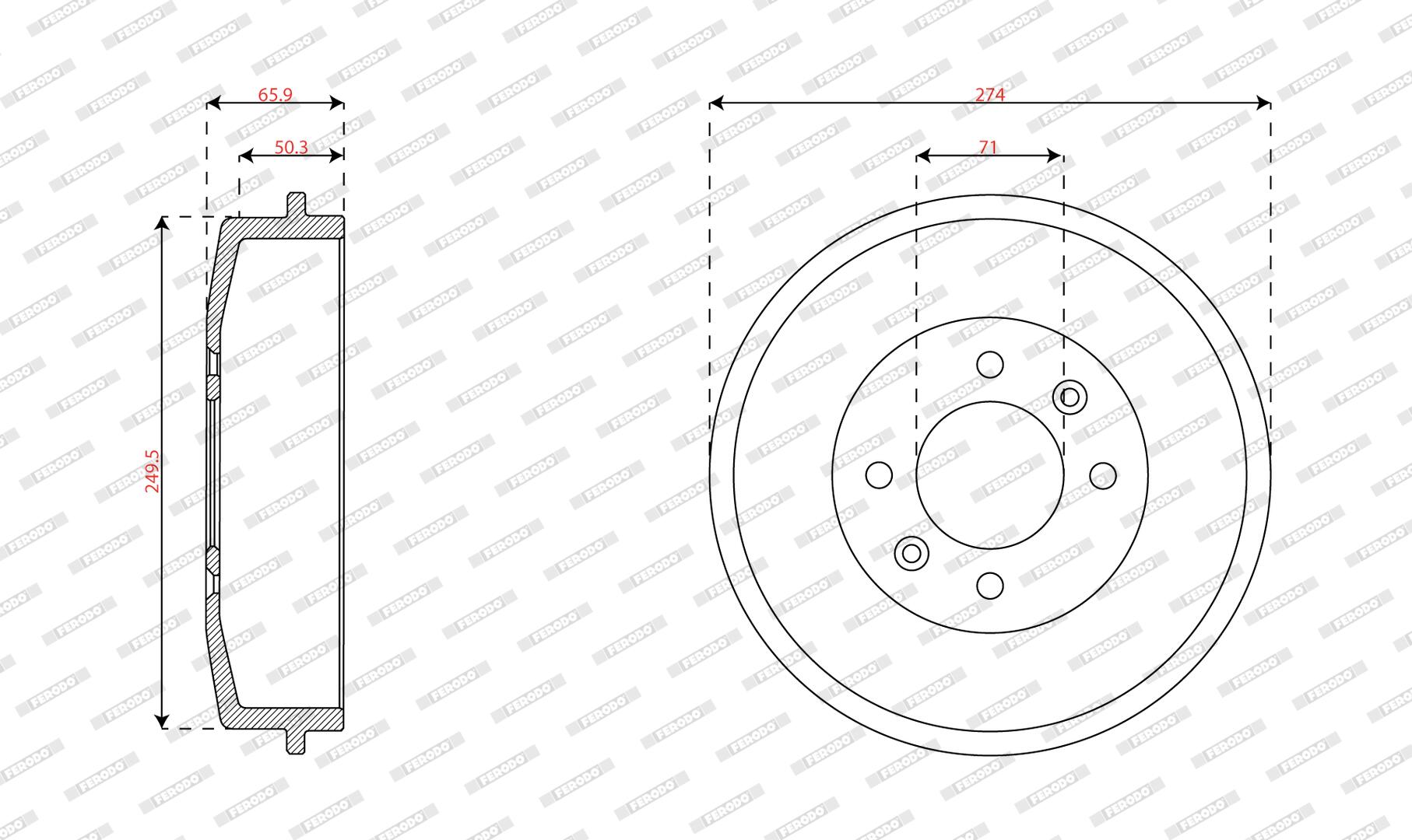 Tambour de frein FERODO FDR329848