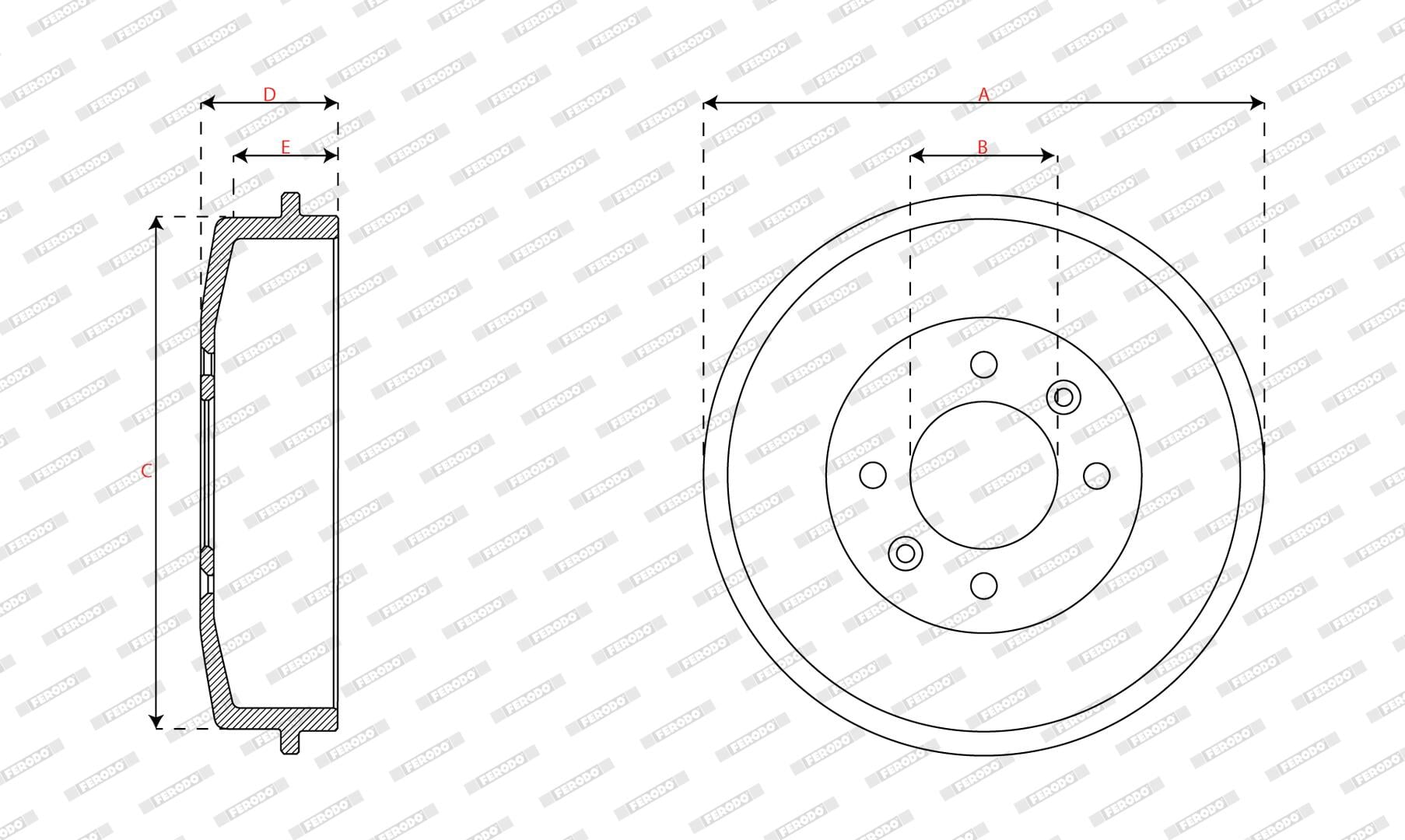 Tambour de frein FERODO FDR329848