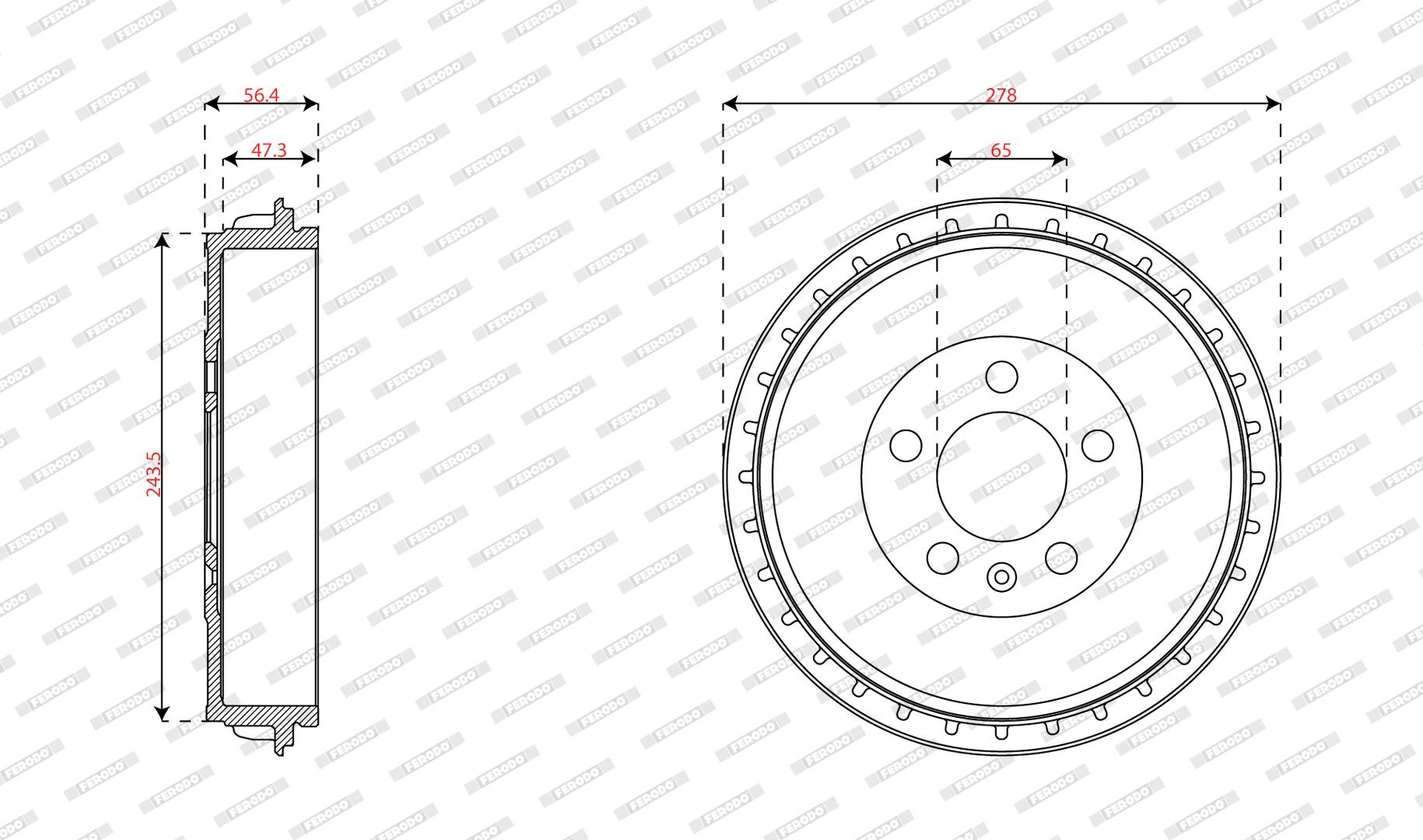 Tambour de frein FERODO FDR329852