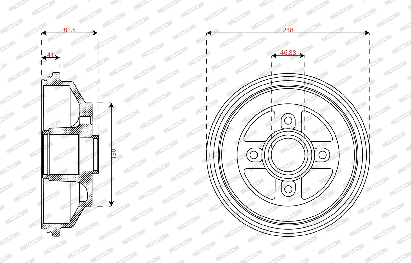 Tambour de frein FERODO FDR329854