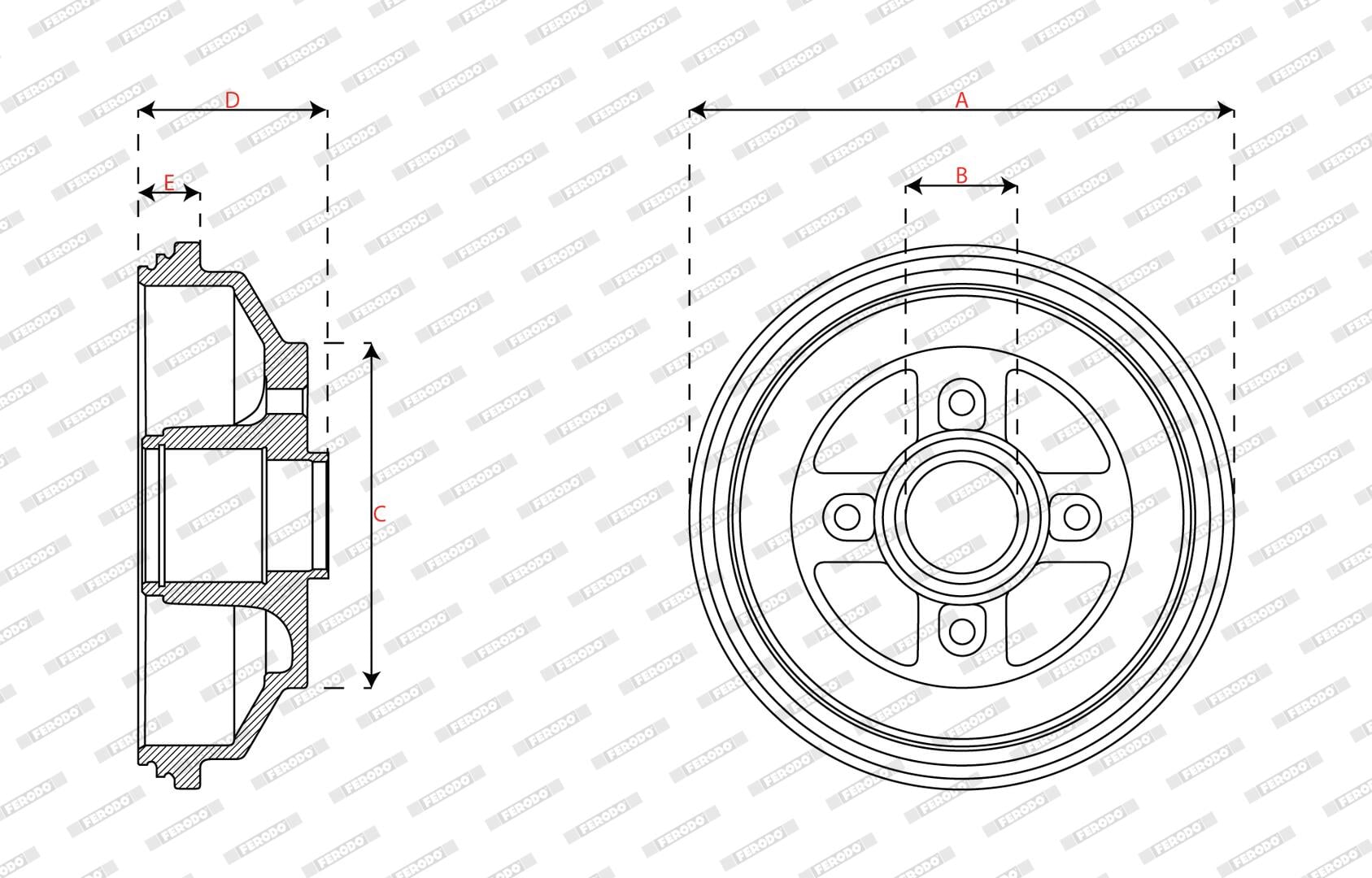 Tambour de frein FERODO FDR329854
