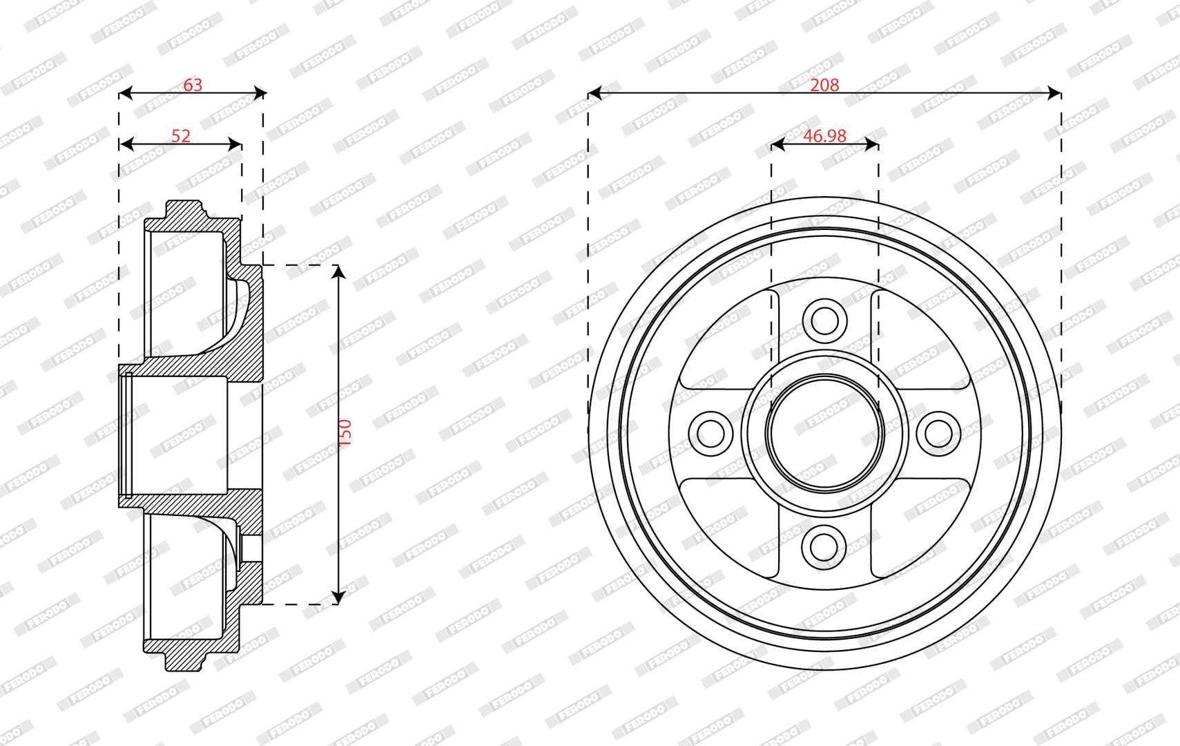 Tambour de frein FERODO FDR329856