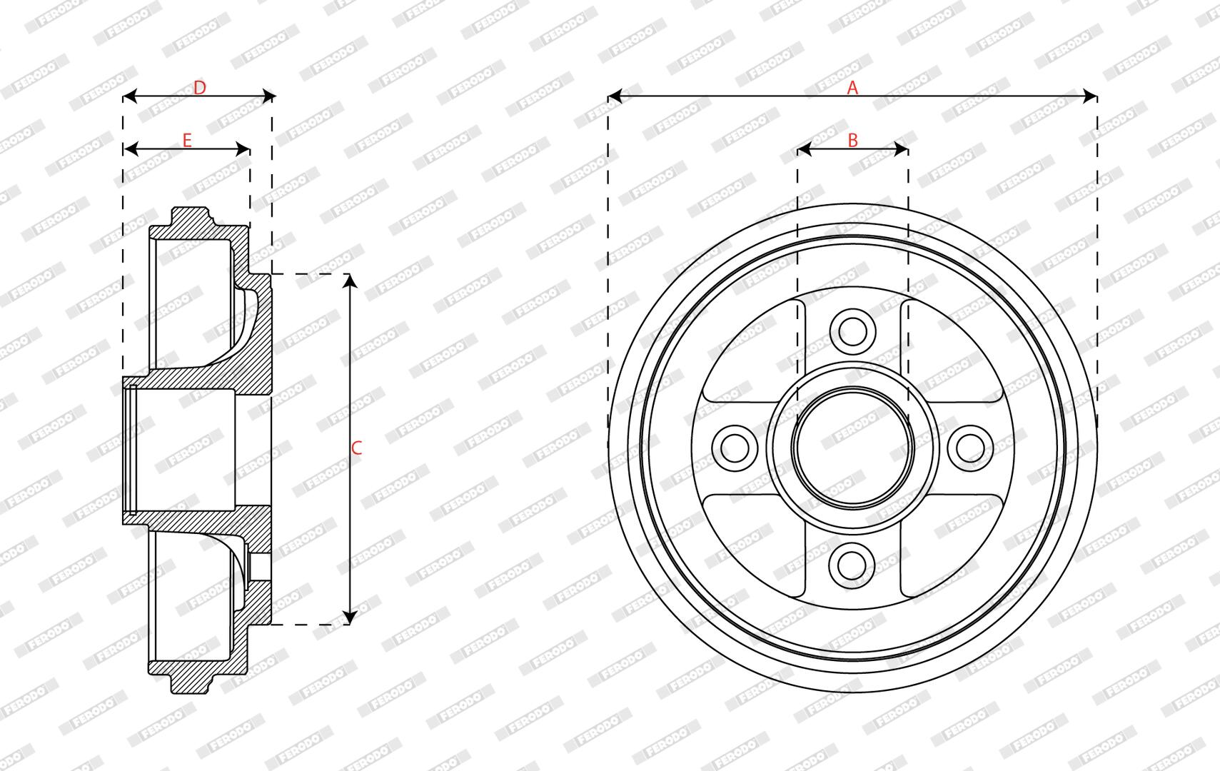 Tambour de frein FERODO FDR329856