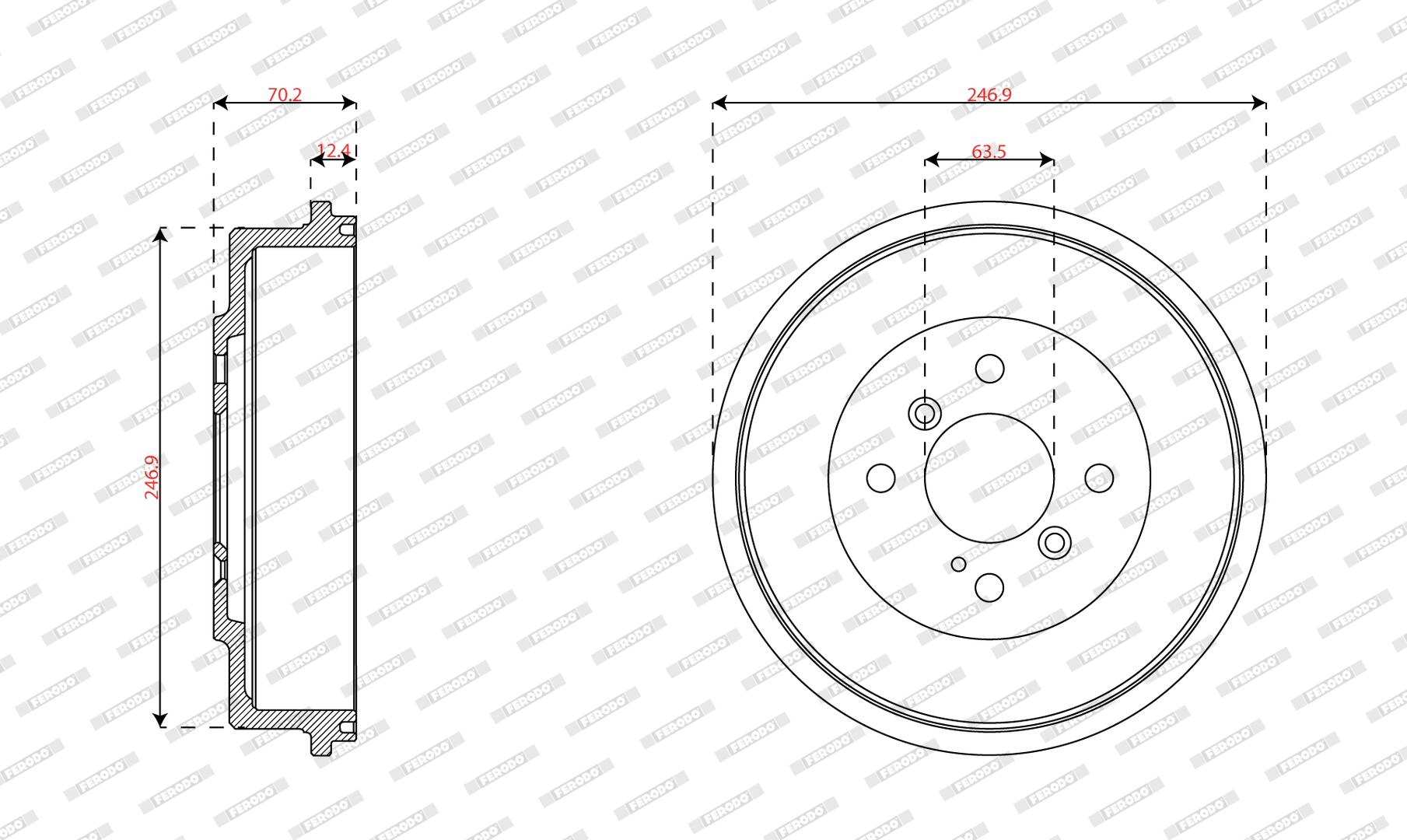 Tambour de frein FERODO FDR329857