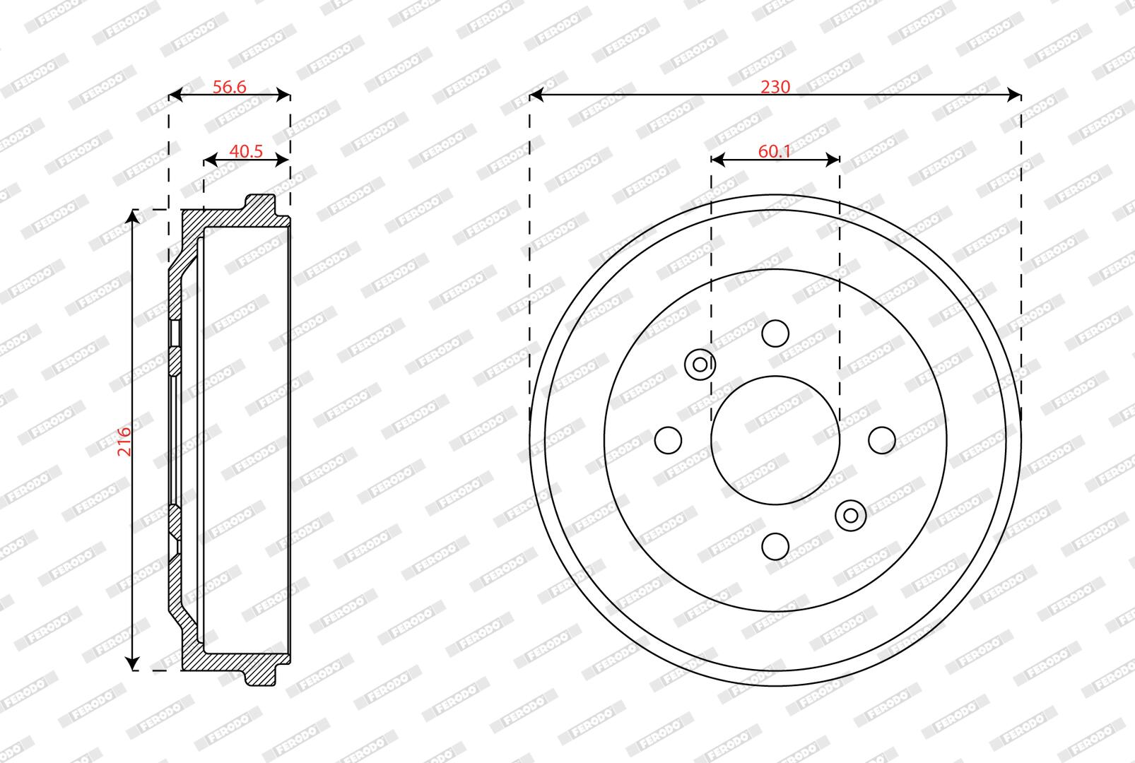 Tambour de frein FERODO FDR329858