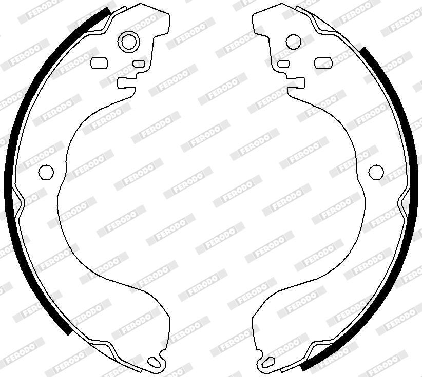 Jeu de 4 mâchoires de frein (Garniture de frein à tambour) FERODO FSB4053