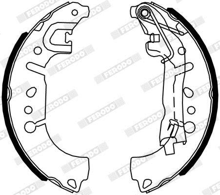 Jeu de 4 mâchoires de frein (Garniture de frein à tambour) FERODO ref. FSB4317
