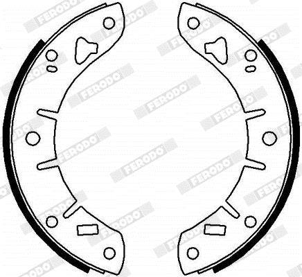 Jeu de 4 mâchoires de frein (Garniture de frein à tambour) FERODO FSB4324