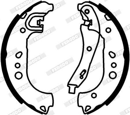 Jeu de 4 mâchoires de frein (Garniture de frein à tambour) FERODO FSB4329