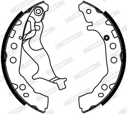 Jeu de 4 mâchoires de frein (Garniture de frein à tambour) FERODO ref. FSB4335