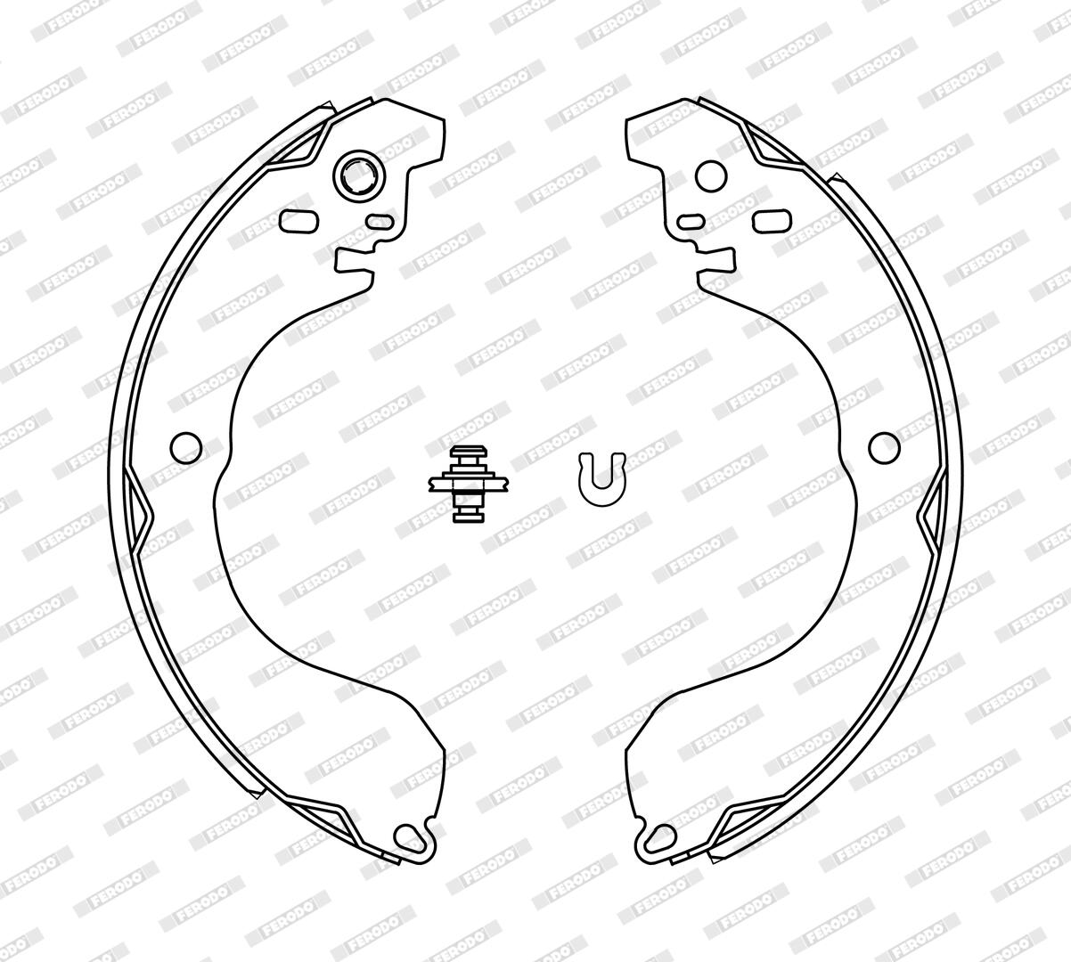 Jeu de 4 mâchoires de frein (Garniture de frein à tambour) FERODO FSB4340