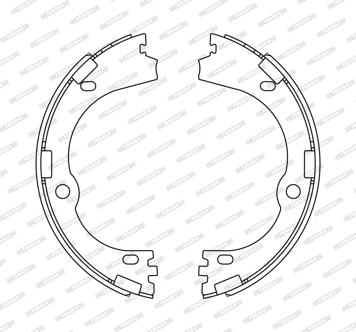 Jeu de 4 mâchoires de frein (Garniture de frein à tambour) FERODO FSB4342