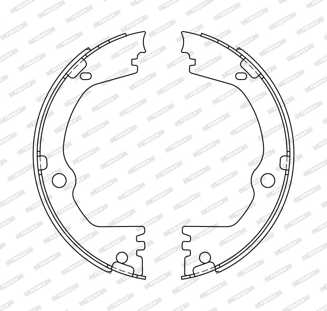 Jeu de 4 mâchoires de frein (Garniture de frein à tambour) FERODO FSB4343