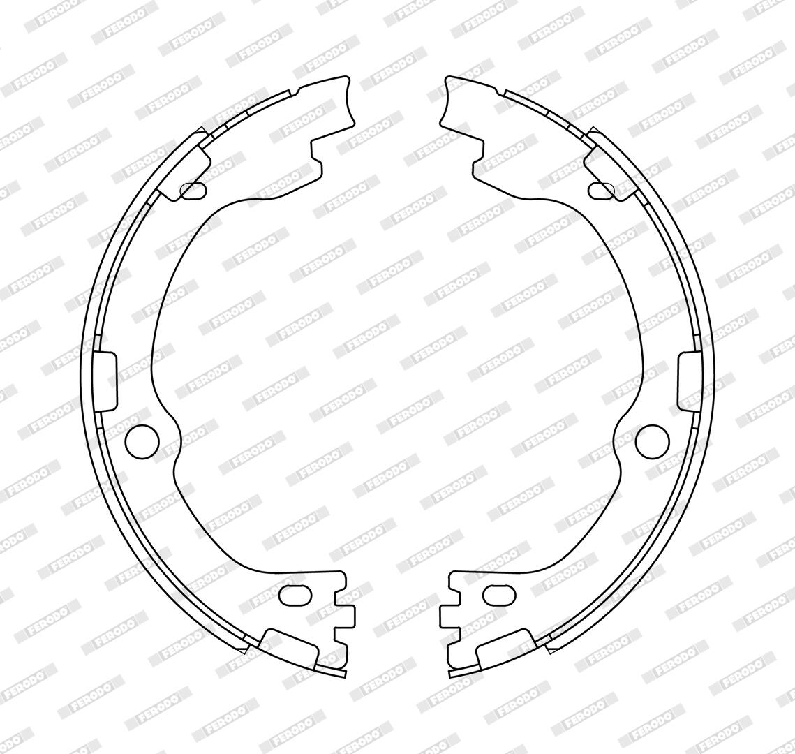 Jeu de 4 mâchoires de frein (Garniture de frein à tambour) FERODO FSB4344