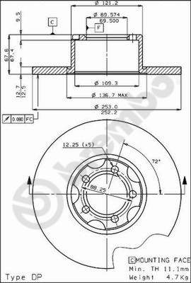 Disques de frein BREMBO 08.1310.10