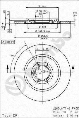 Disques de frein BREMBO 08.1987.10