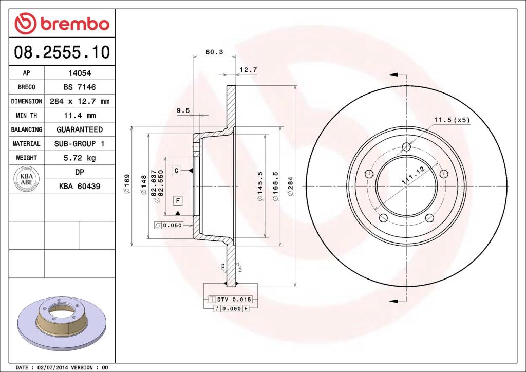 Discos de freno BREMBO ref. 08.2555.10