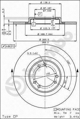 Disques de frein BREMBO 08.2613.10