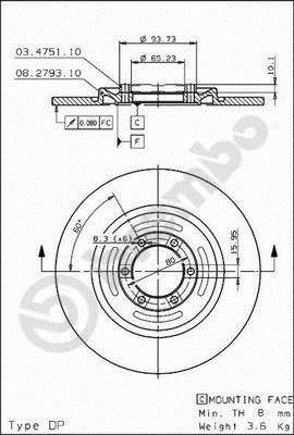 Disques de frein BREMBO 08.2793.20