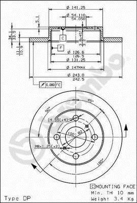 Discos de freno BREMBO ref. 08.3110.10