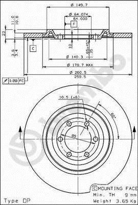 Disques de frein BREMBO 08.3210.10