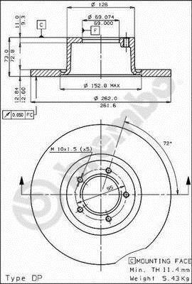 Disques de frein BREMBO 08.3296.10