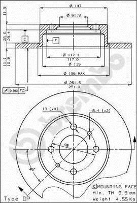 Disques de frein BREMBO 08.3449.10