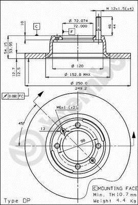 Disques de frein BREMBO 08.3894.10
