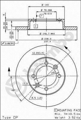 Disques de frein BREMBO 08.4480.10