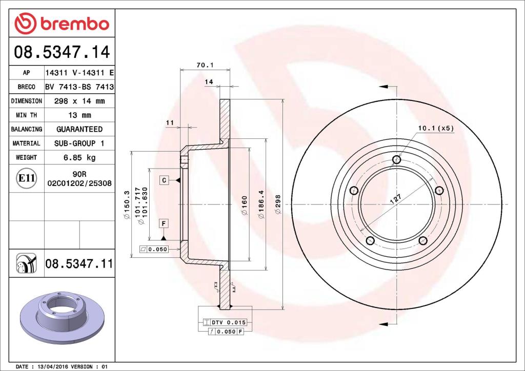 Discos de freno BREMBO ref. 08.5347.11