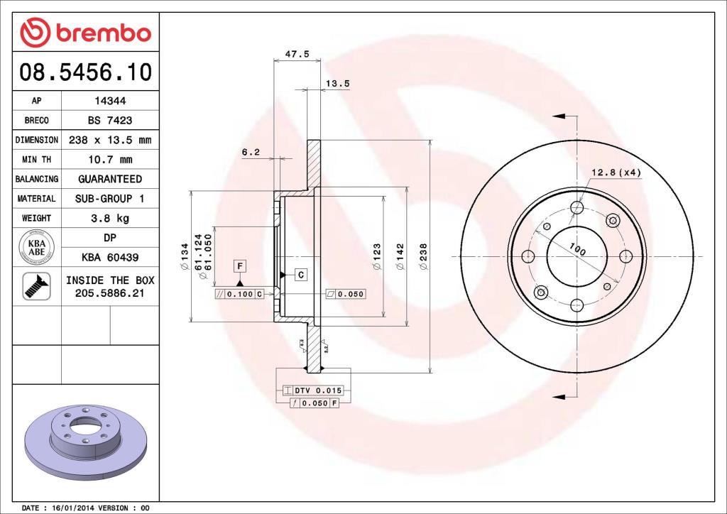 Discos de freno BREMBO ref. 08.5456.10