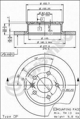Disques de frein BREMBO 08.5501.10