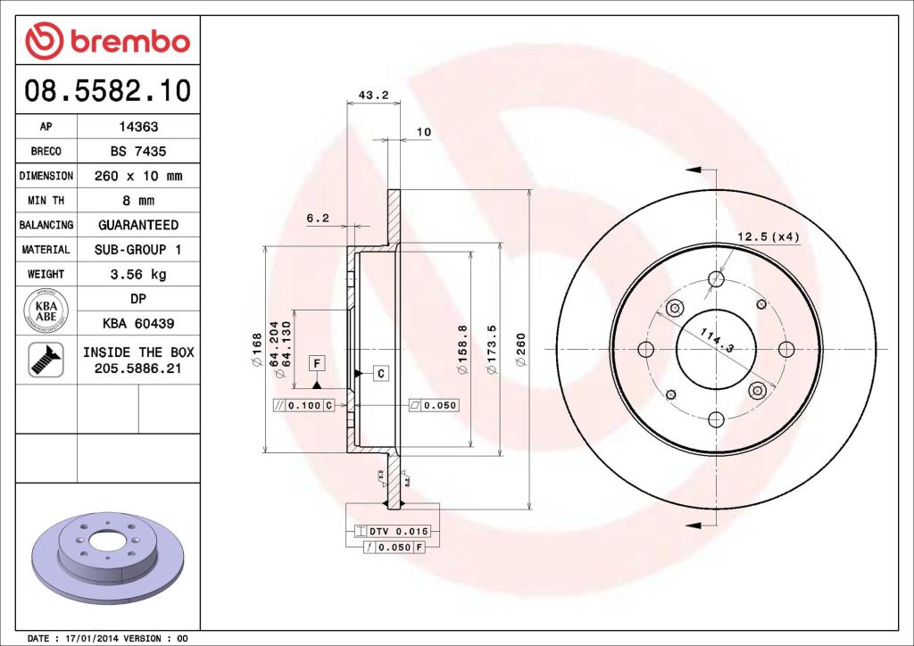 Discos de freno BREMBO ref. 08.5582.10