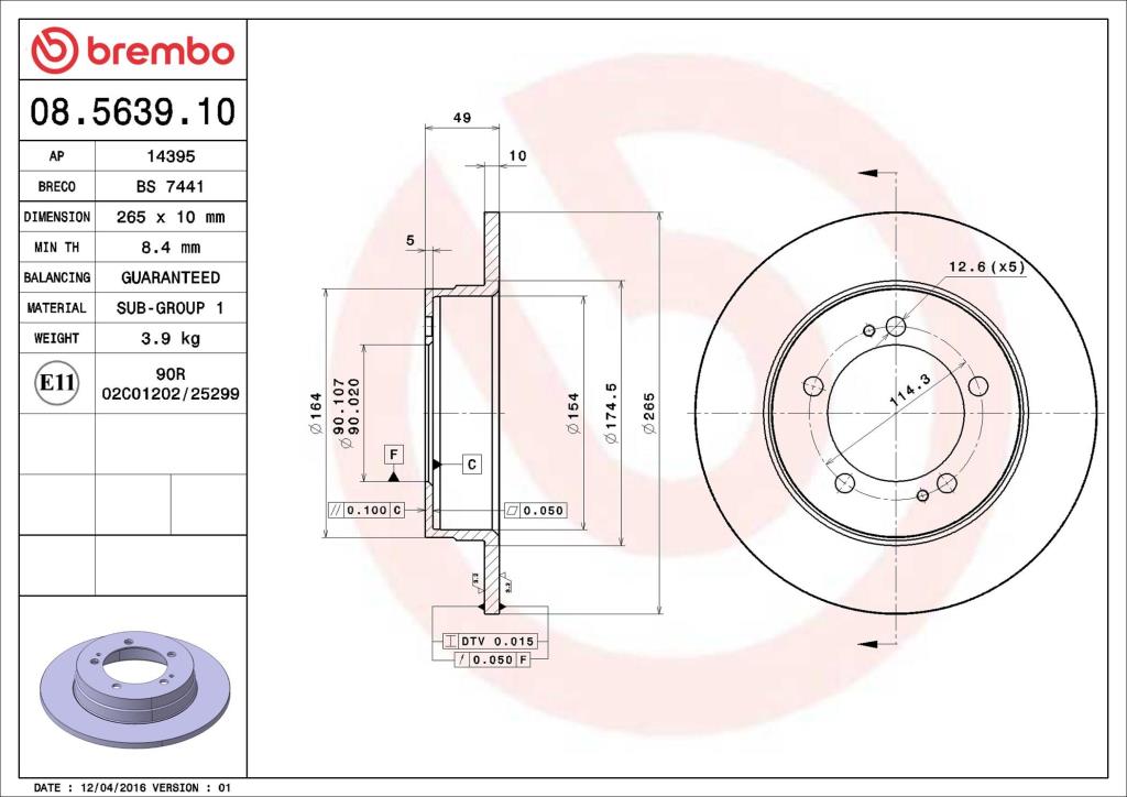 Discos de freno BREMBO ref. 08.5639.10