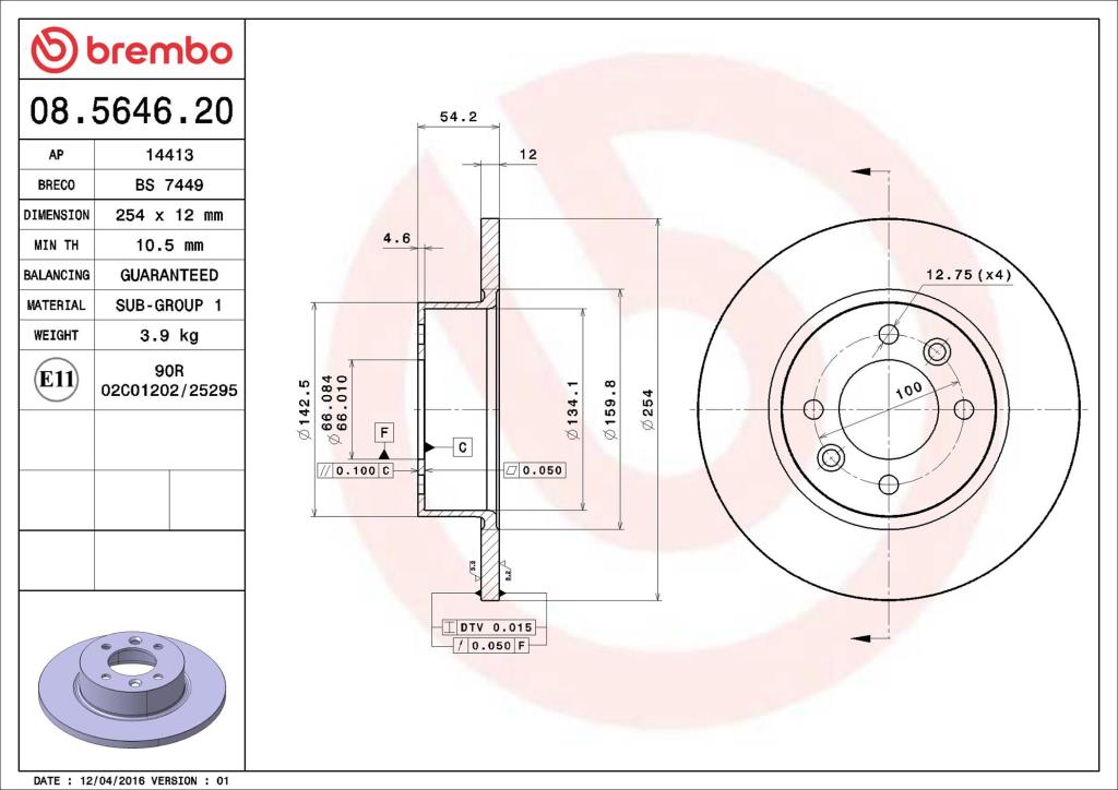 Discos de freno BREMBO ref. 08.5646.20