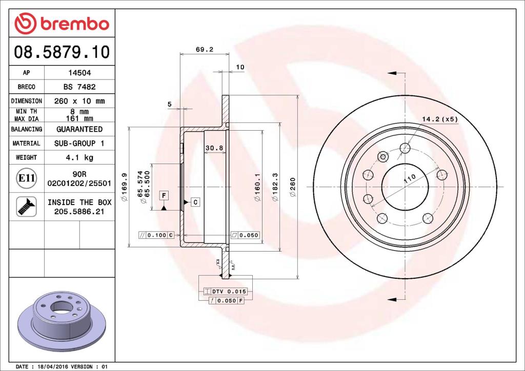 Discos de freno BREMBO ref. 08.5879.10