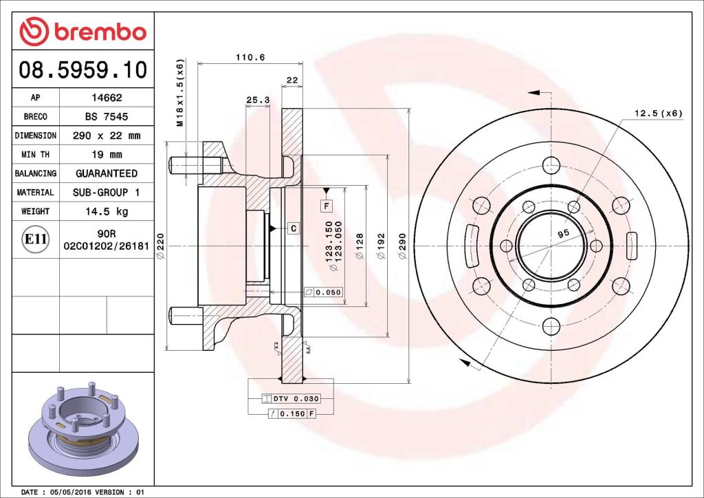 Discos de freno BREMBO ref. 08.5959.10