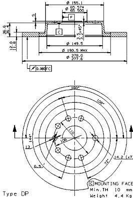 Disques de frein BREMBO ref. 08.9511.11
