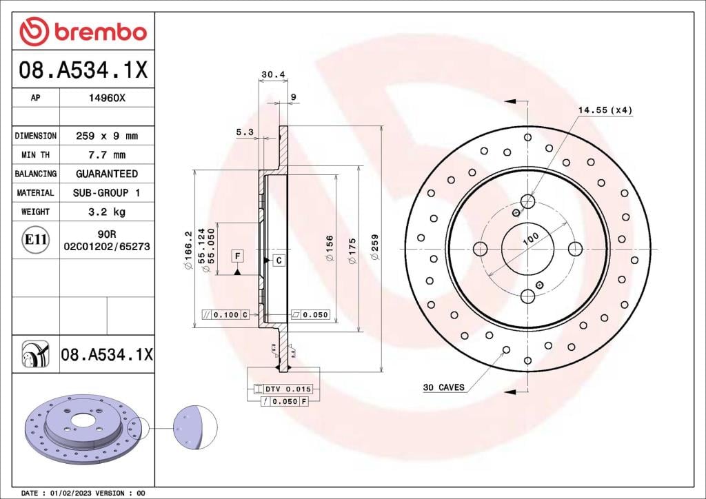 Discos de freno BREMBO ref. 08.A534.1X
