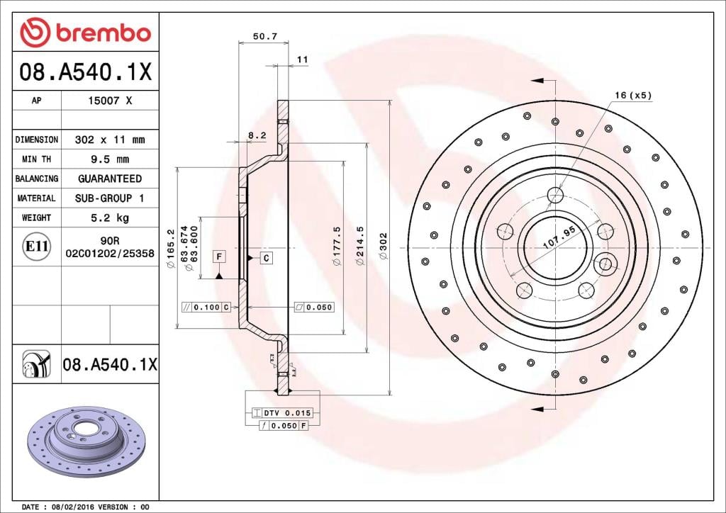 Discos de freno BREMBO ref. 08.A540.1X