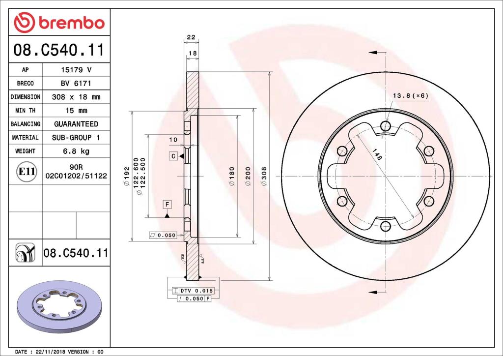 Discos de freno BREMBO ref. 08.C540.11